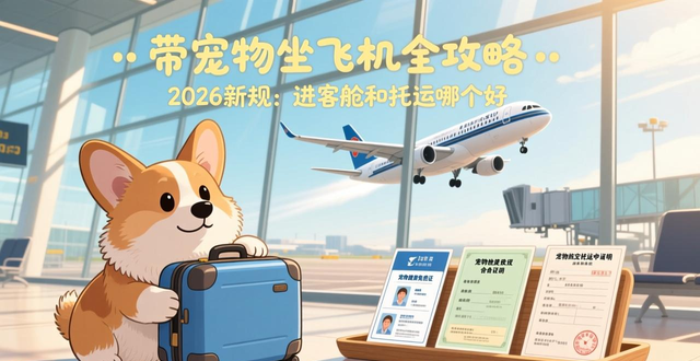 带宠物坐飞机全攻略 2026新规：进客舱和托运哪个好